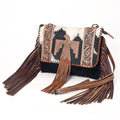 American Darling Hand-Tooled Hair-On Genuine Leather Envelope Bag