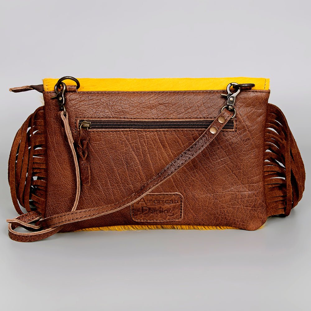 American Darling Hand-Tooled Hair-On Genuine Leather Clutch