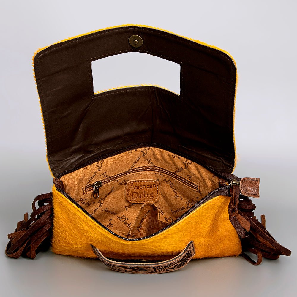 American Darling Hand-Tooled Hair-On Genuine Leather Clutch