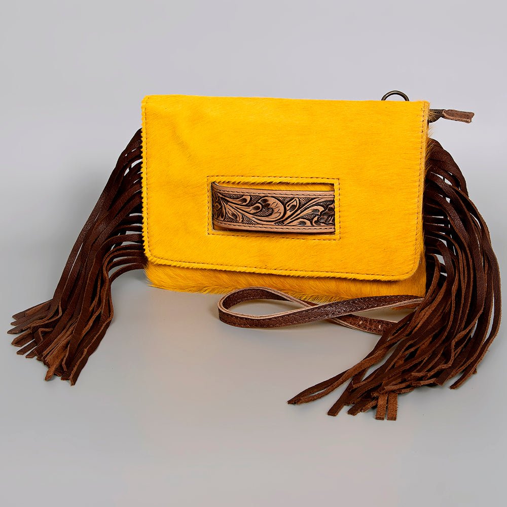 American Darling Hand-Tooled Hair-On Genuine Leather Clutch