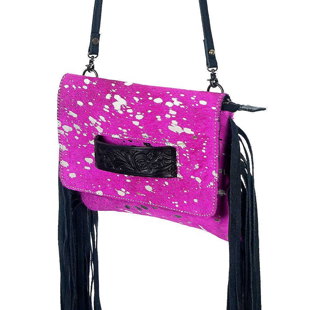 American Darling Hand-Tooled Hair-On Genuine Leather Clutch