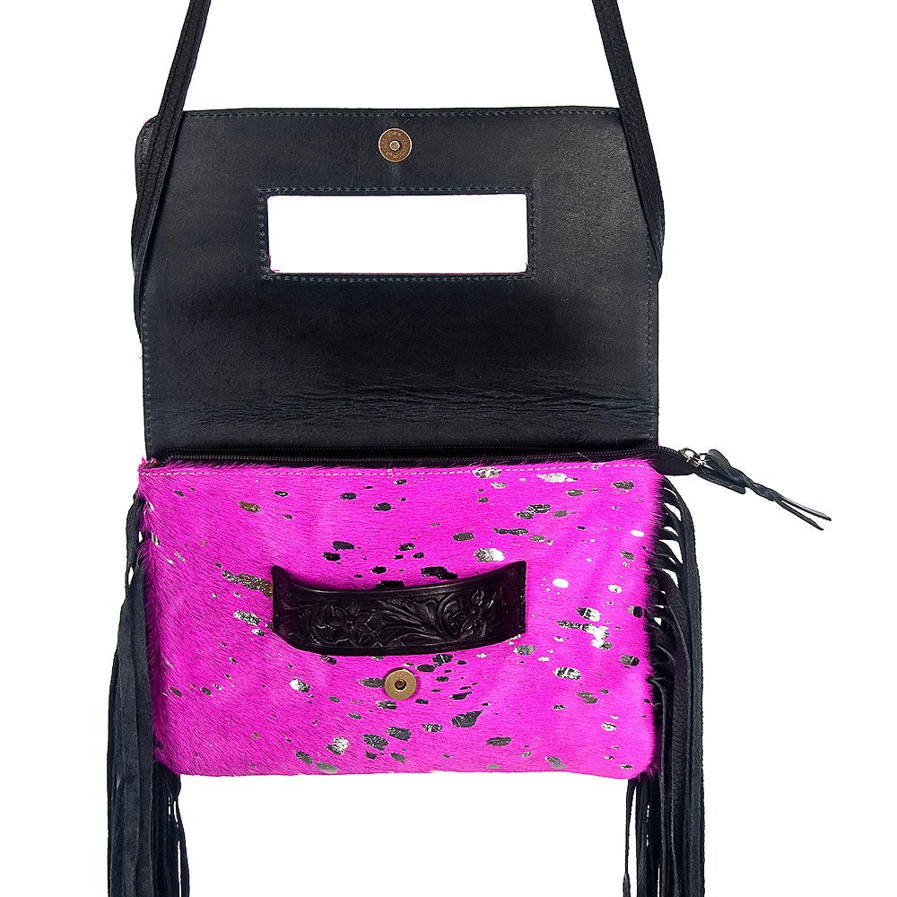 American Darling Hand-Tooled Hair-On Genuine Leather Clutch