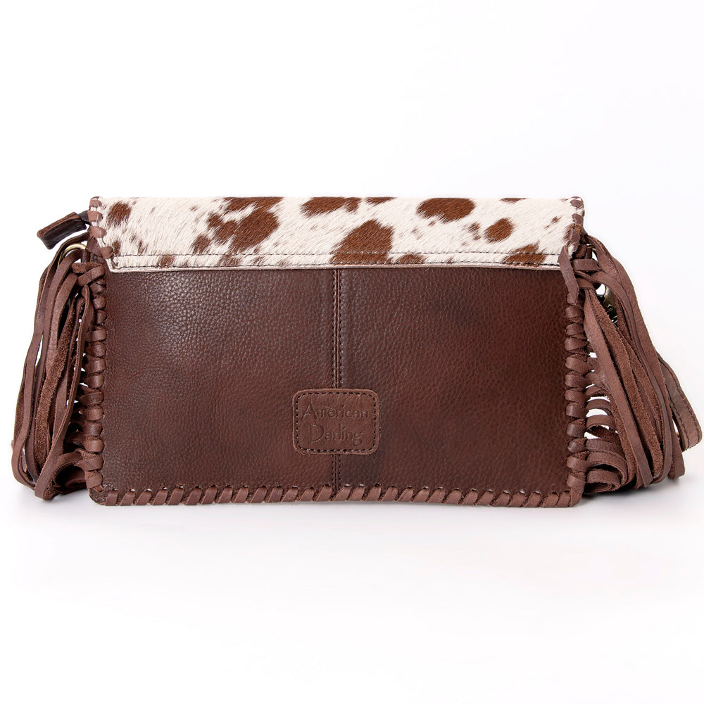 American Darling Hand-Tooled Hair-On Genuine Leather Envelope Bag