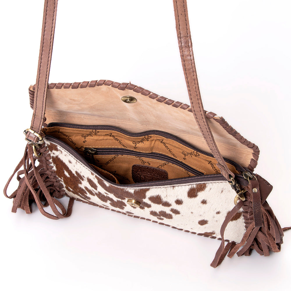 American Darling Hand-Tooled Hair-On Genuine Leather Envelope Bag