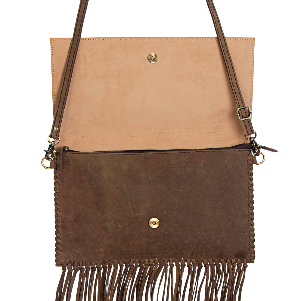 American Darling Hand-Tooled Genuine Leather Envelope Bag