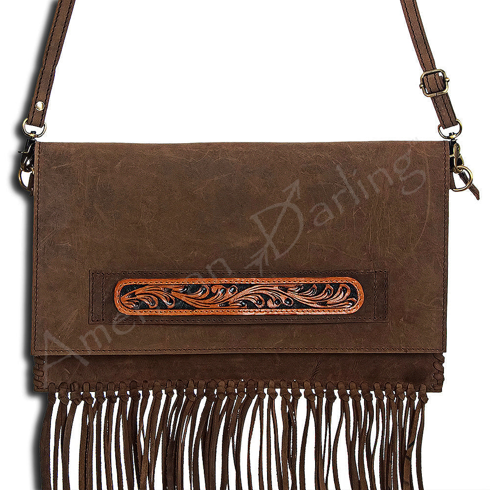 American Darling Hand-Tooled Genuine Leather Envelope Bag