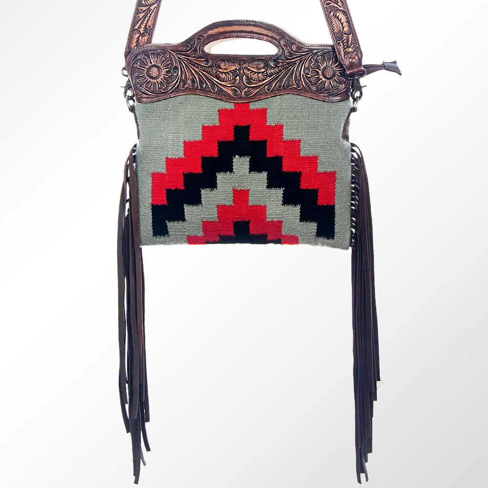 American Darling Hand-Tooled Saddle Blanket Leather Clutch