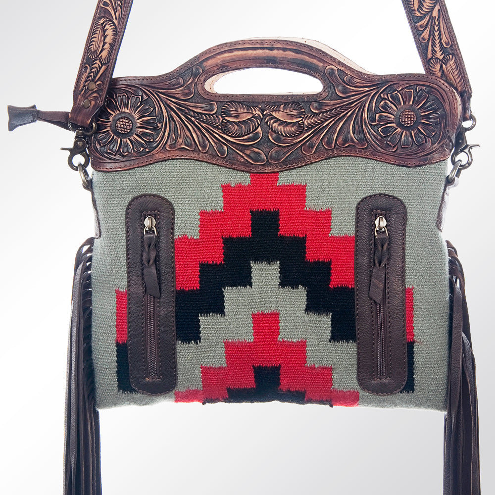 American Darling Hand-Tooled Saddle Blanket Leather Clutch