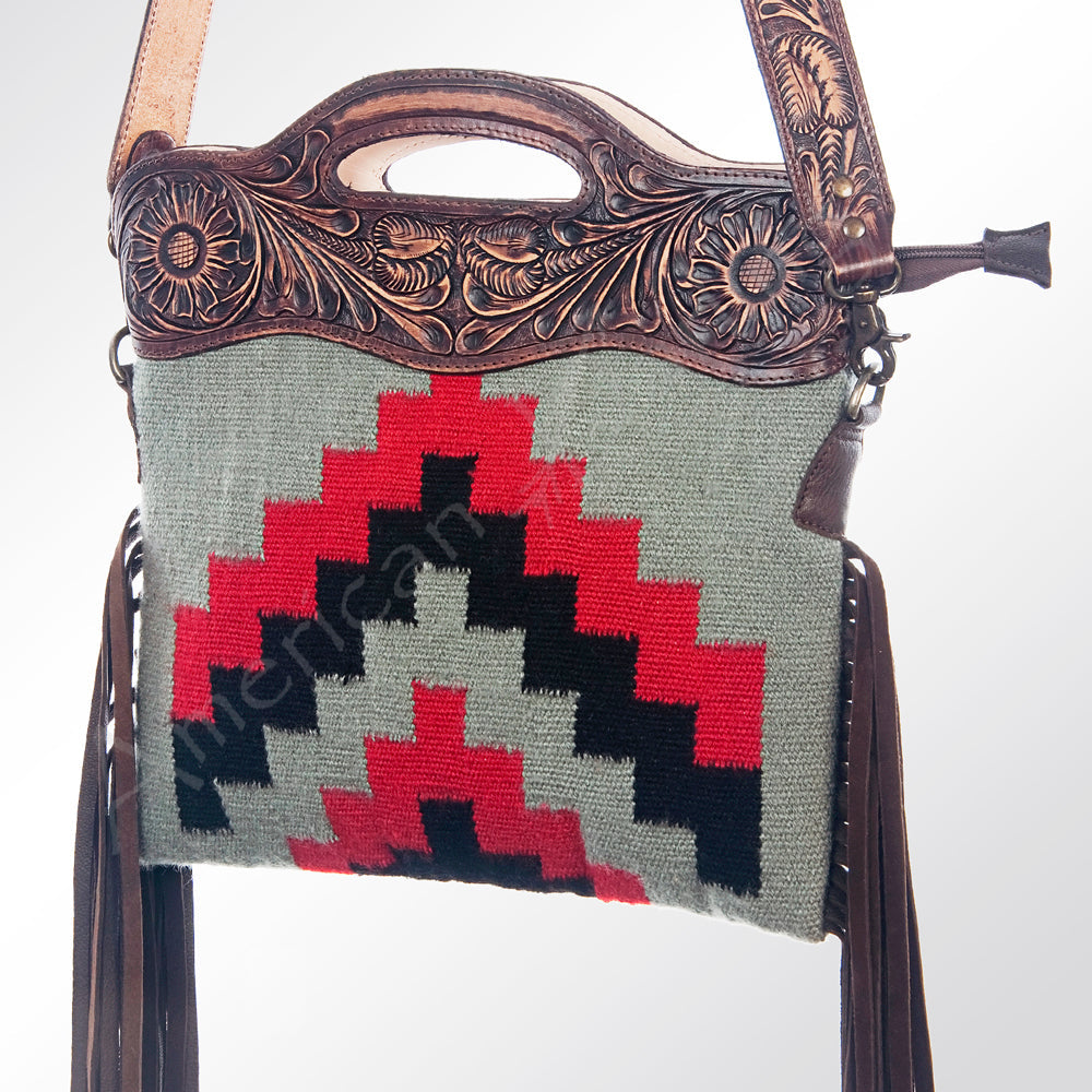 American Darling Hand-Tooled Saddle Blanket Leather Clutch
