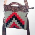 American Darling Hand-Tooled Saddle Blanket Leather Clutch