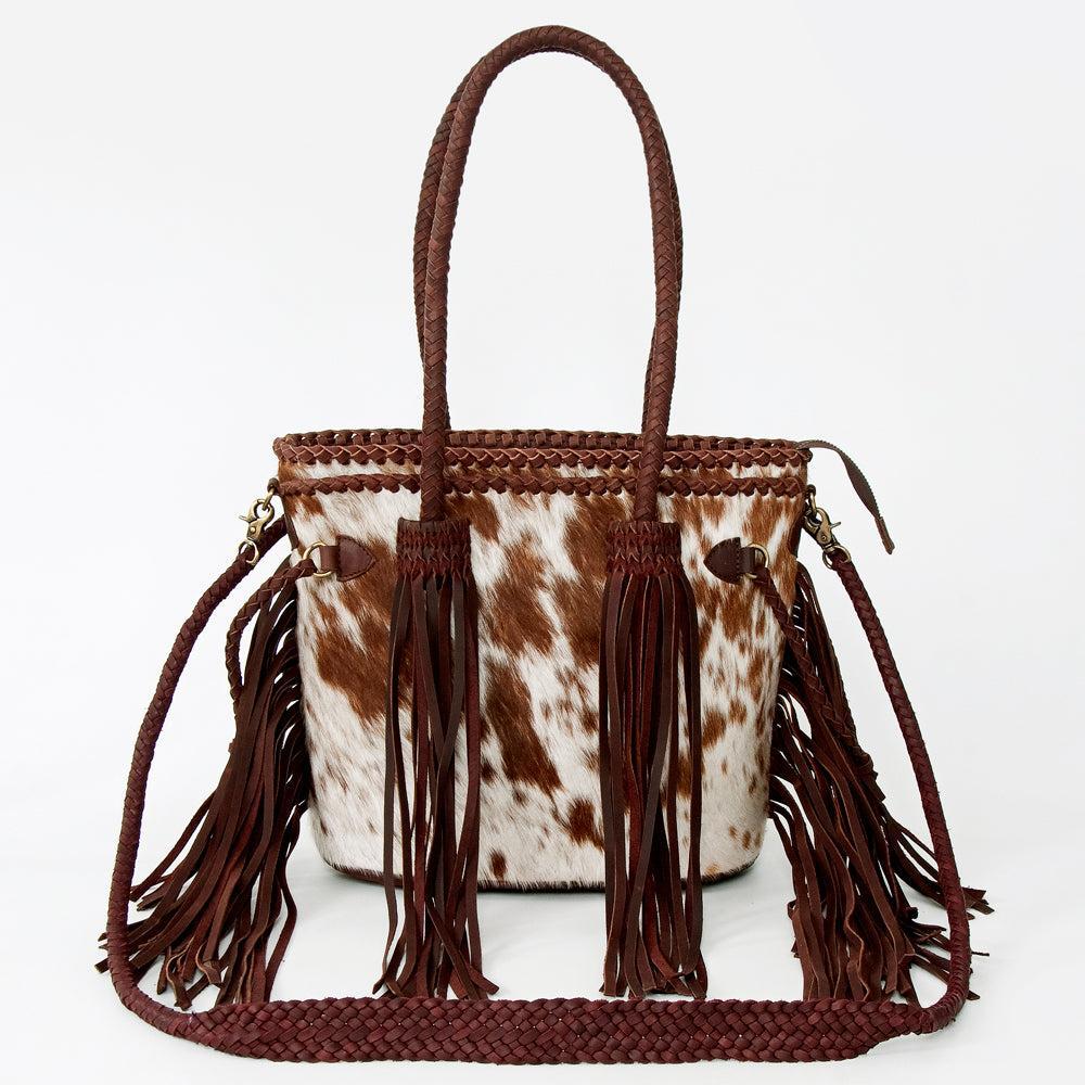 American Darling Hair-On Cowhide Leather Fringe Tote