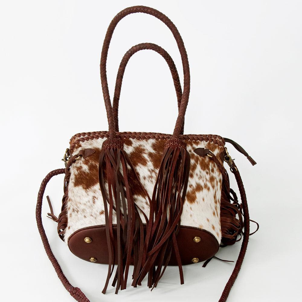 American Darling Hair-On Cowhide Leather Fringe Tote