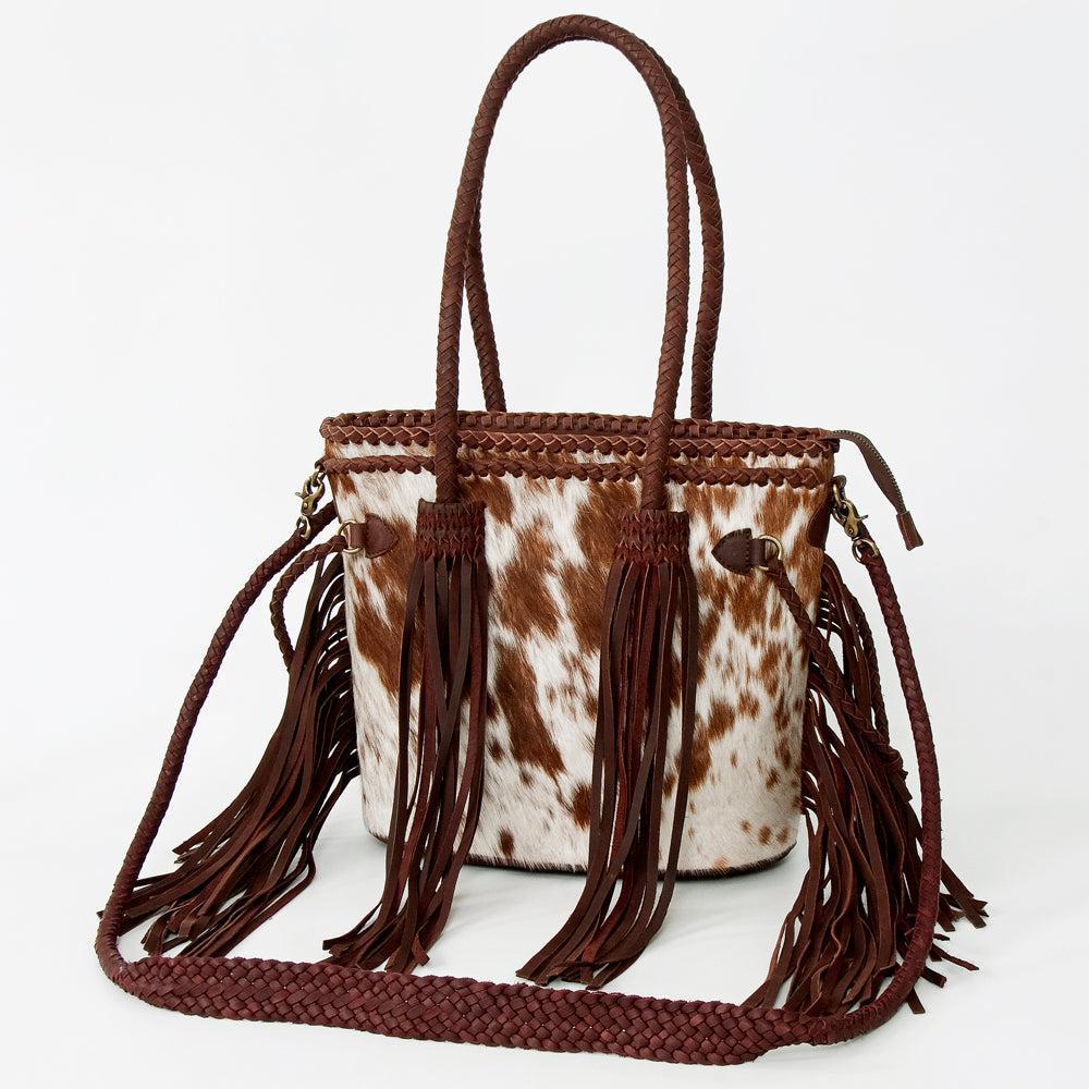 American Darling Hair-On Cowhide Leather Fringe Tote