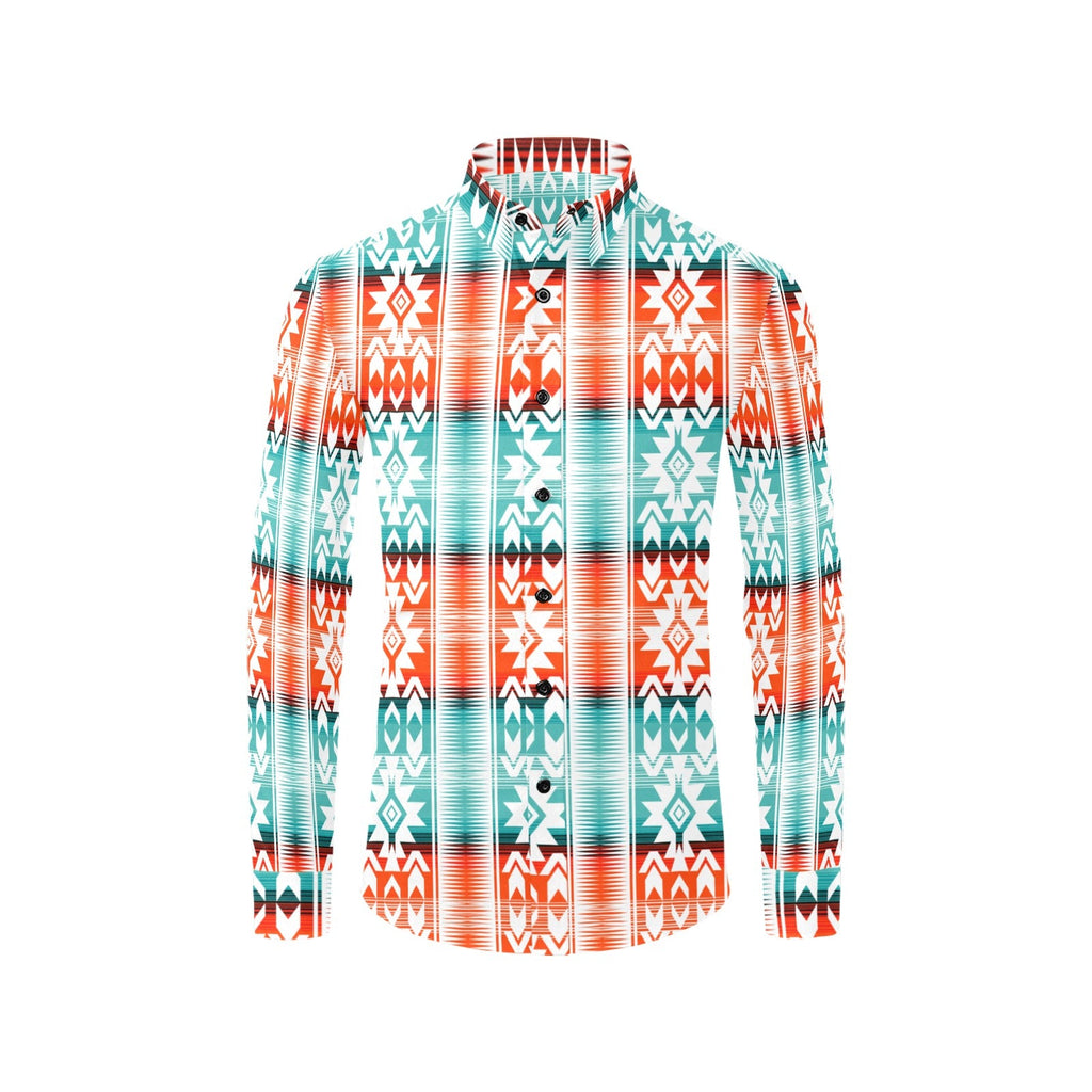Baha Ranch Turquoise Orange Aztec Unisex Western Button UP Shirt by Baha Ranch Western Wear - product image 3