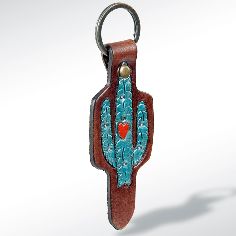 American Darling ADKR145 Hand Tooled Carved Genuine Leather Keyring
