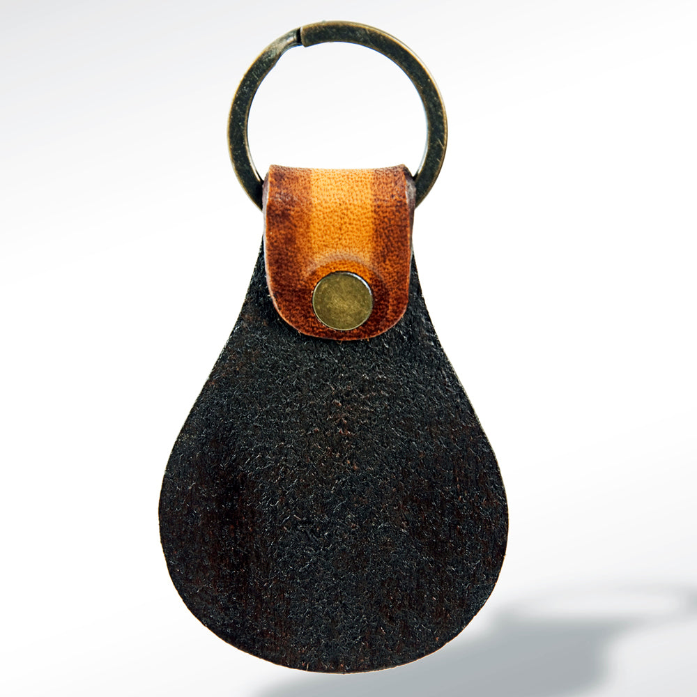 American Darling ADKR155 Hand Tooled Carved Genuine Leather Keyring