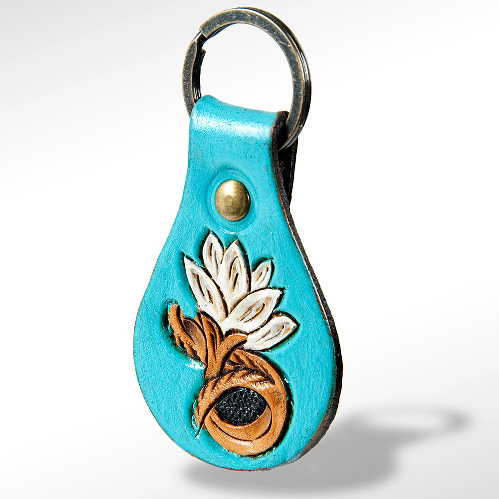 American Darling ADKR156 Hand Tooled Carved Genuine Leather Keyring