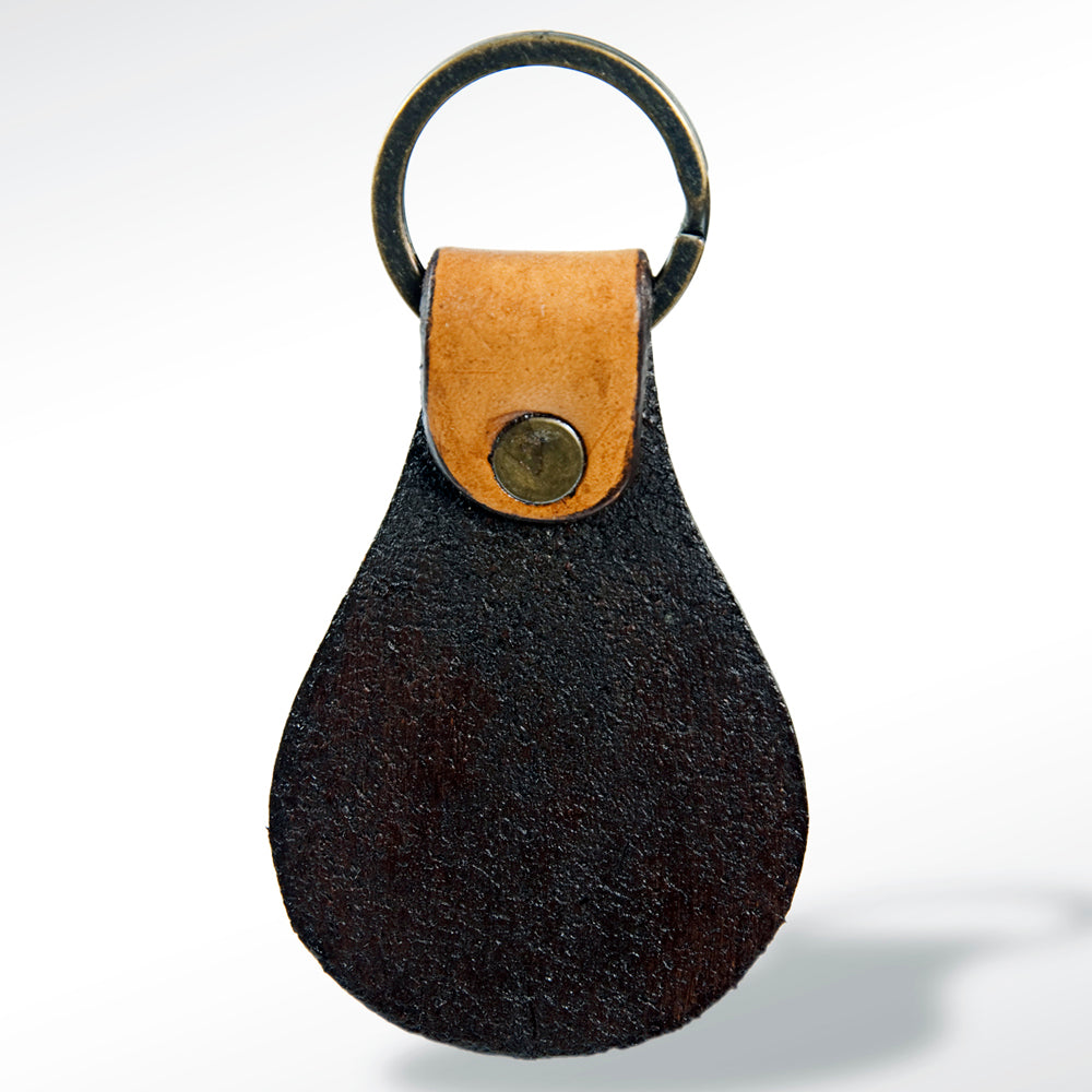 American Darling ADKR157 Hand Tooled Carved Genuine Leather Keyring