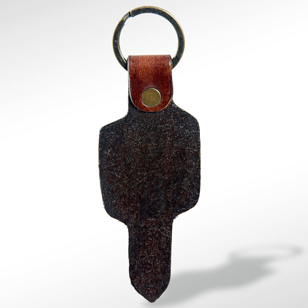 American Darling ADKR161 Hand Tooled Carved Genuine Leather Keyring