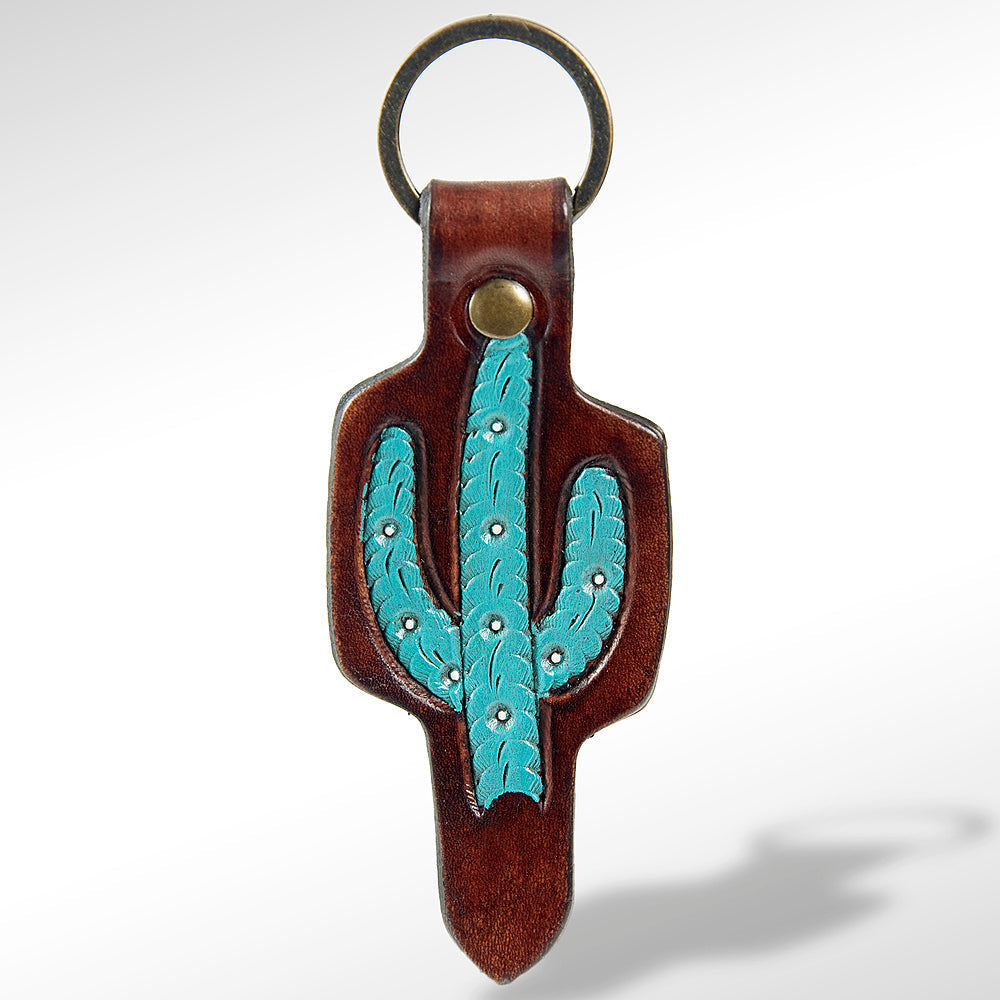 American Darling ADKR163 Hand Tooled Carved Genuine Leather Keyring