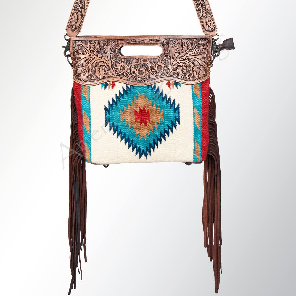 American Darling Hand-Tooled Saddle Blanket Genuine Leather Clutch
