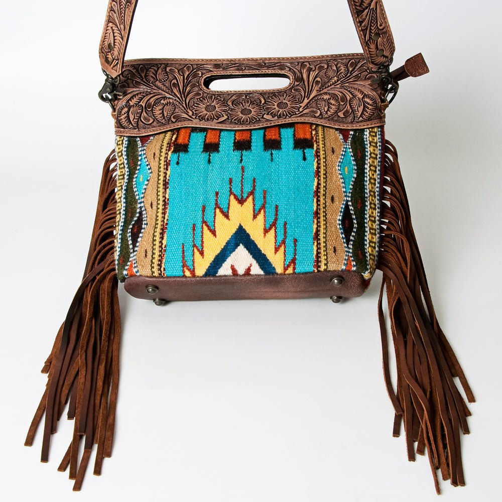 American Darling Hand-Tooled Saddle Blanket Genuine Leather Clutch