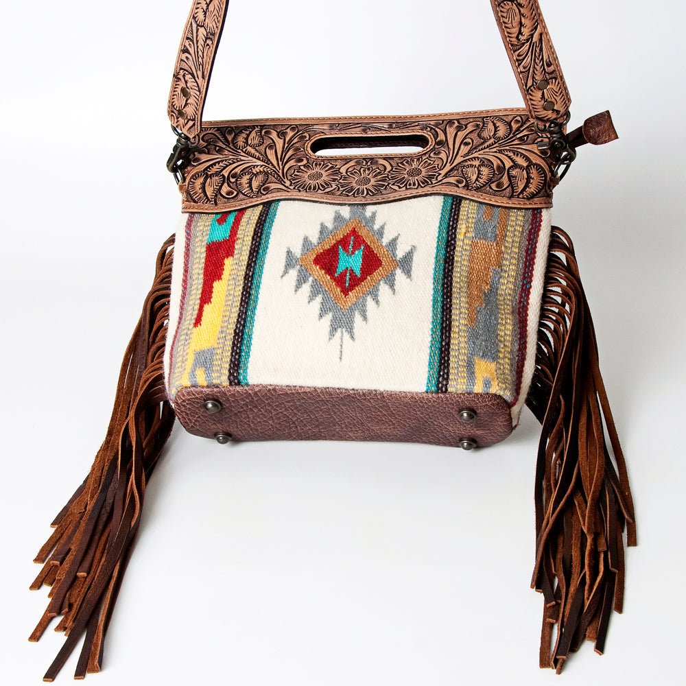 American Darling Hand-Tooled Saddle Blanket Genuine Leather Clutch