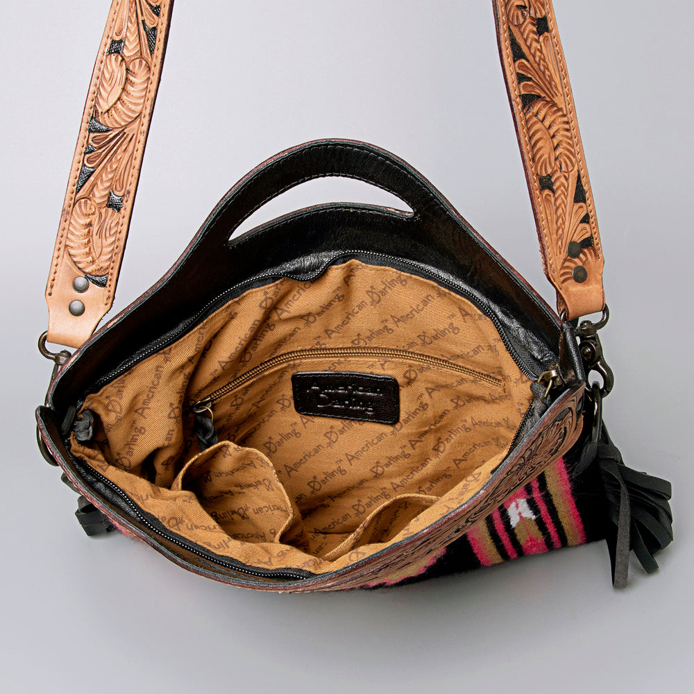American Darling Hand-Tooled Saddle Blanket Genuine Leather Clutch