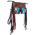 American Darling Hand-Tooled Saddle Blanket Genuine Leather Wristlet