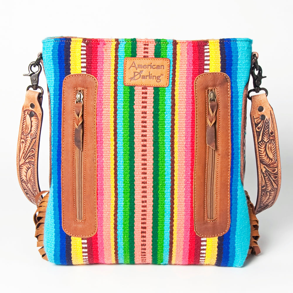 American Darling Saddle Blanket Genuine Leather Messenger Bag