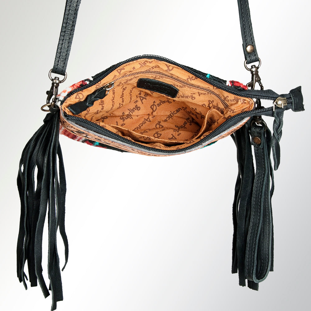 American Darling Crossbody Hand Tooled Saddle Blanket Genuine Leather