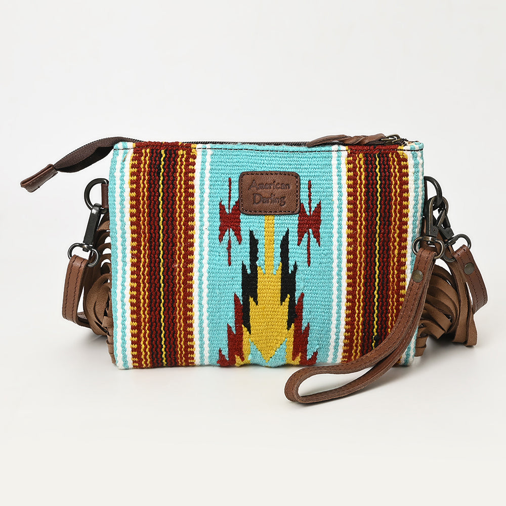 American Darling Crossbody Hand Tooled Saddle Blanket Genuine Leather