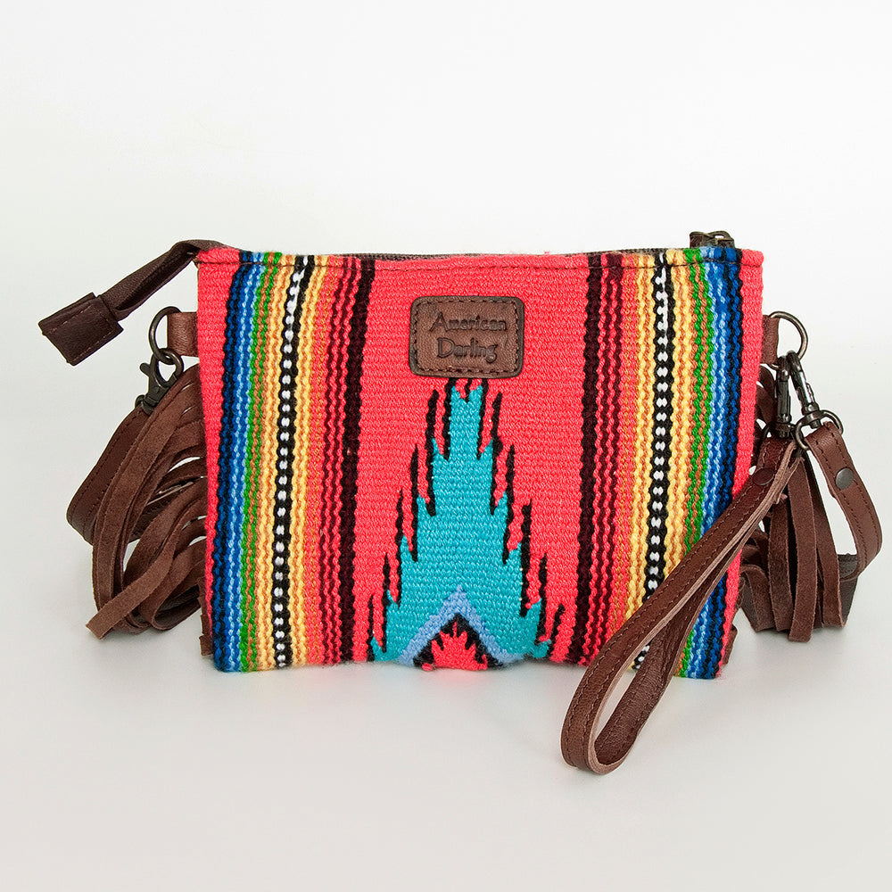 American Darling Crossbody Hand Tooled Saddle Blanket Genuine Leather