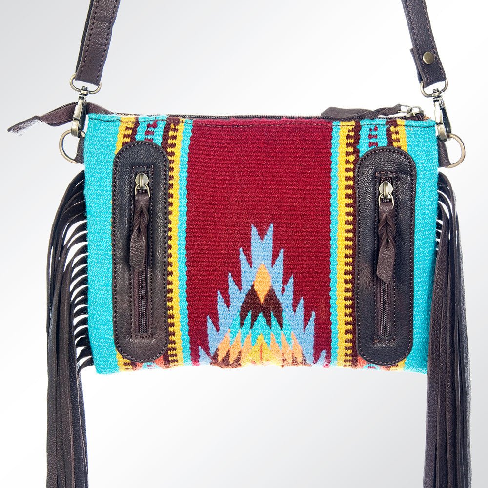 American Darling Crossbody Hand Tooled Saddle Blanket Genuine Leather