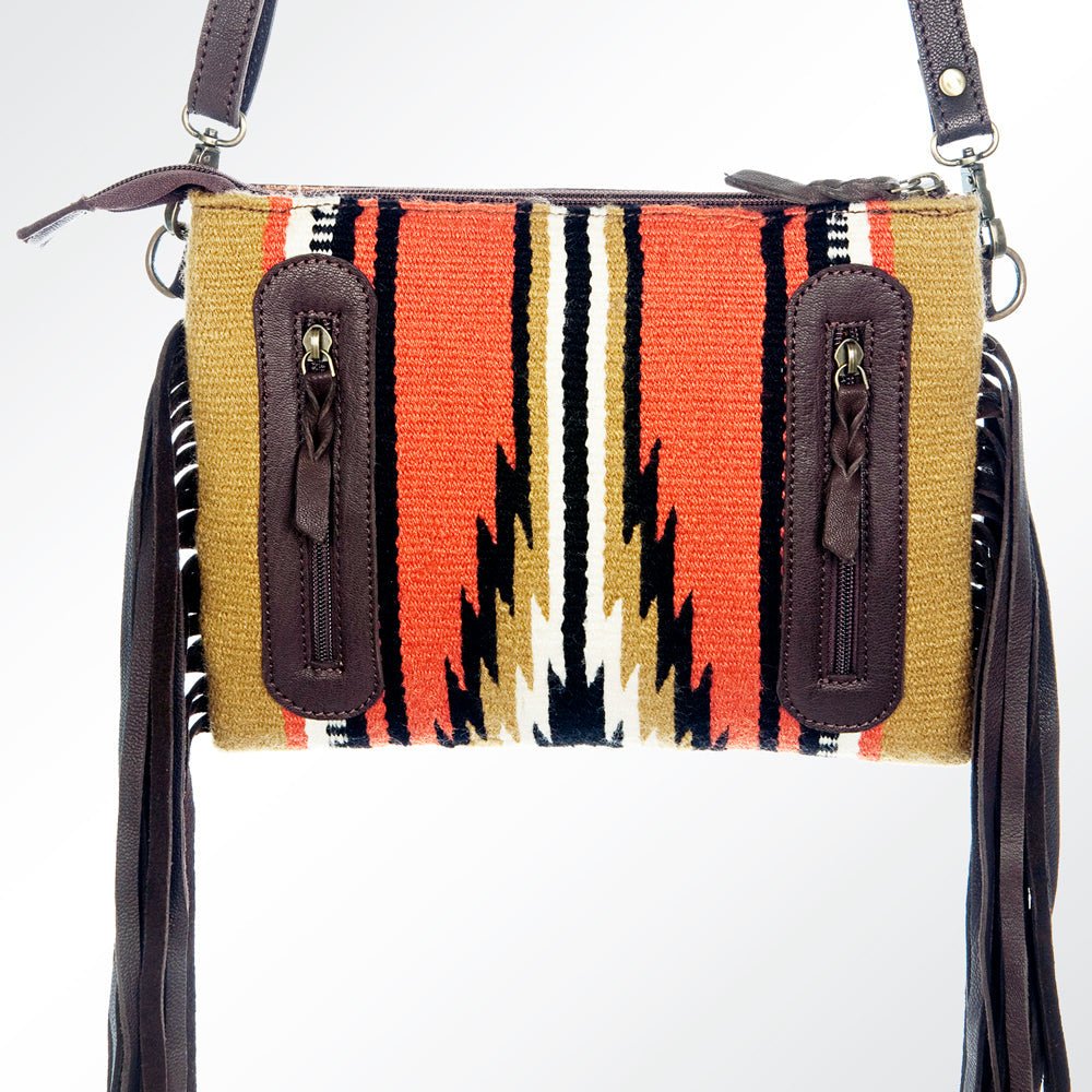 American Darling Crossbody Hand Tooled Saddle Blanket Genuine Leather
