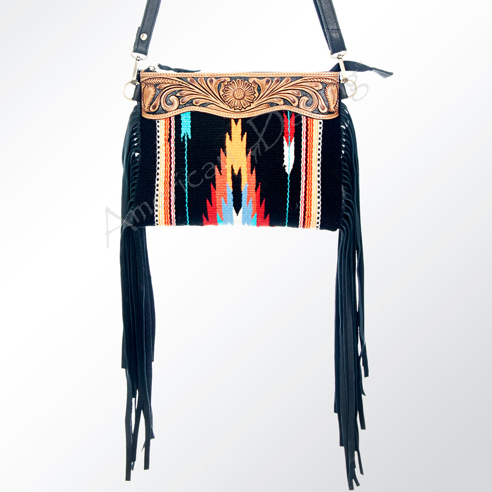 American Darling Cross Body Hand Tooled Saddle Blanket Genuine Leather Western Women Bag Handbag Purse | Crossbody for Cute