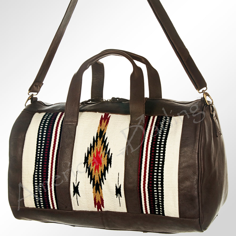 American Darling Duffel Saddle Blanket Genuine Leather Western Women Bag | Handbag Duffle Weekend Travel Bags for