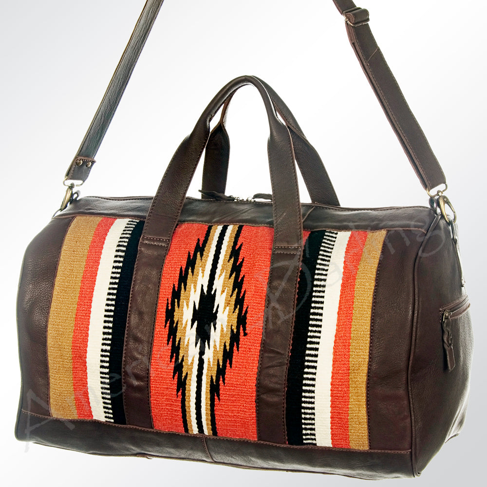 American Darling Duffel Saddle Blanket Genuine Leather Western Women Bag | Handbag Duffle Weekend Travel Bags for