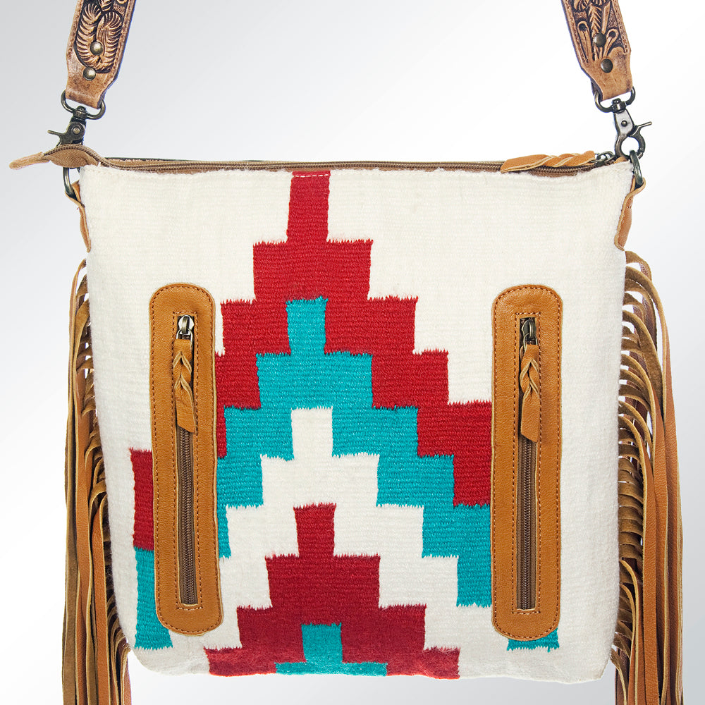 American Darling Hand-Tooled Saddle Blanket Leather Crossbody Bag