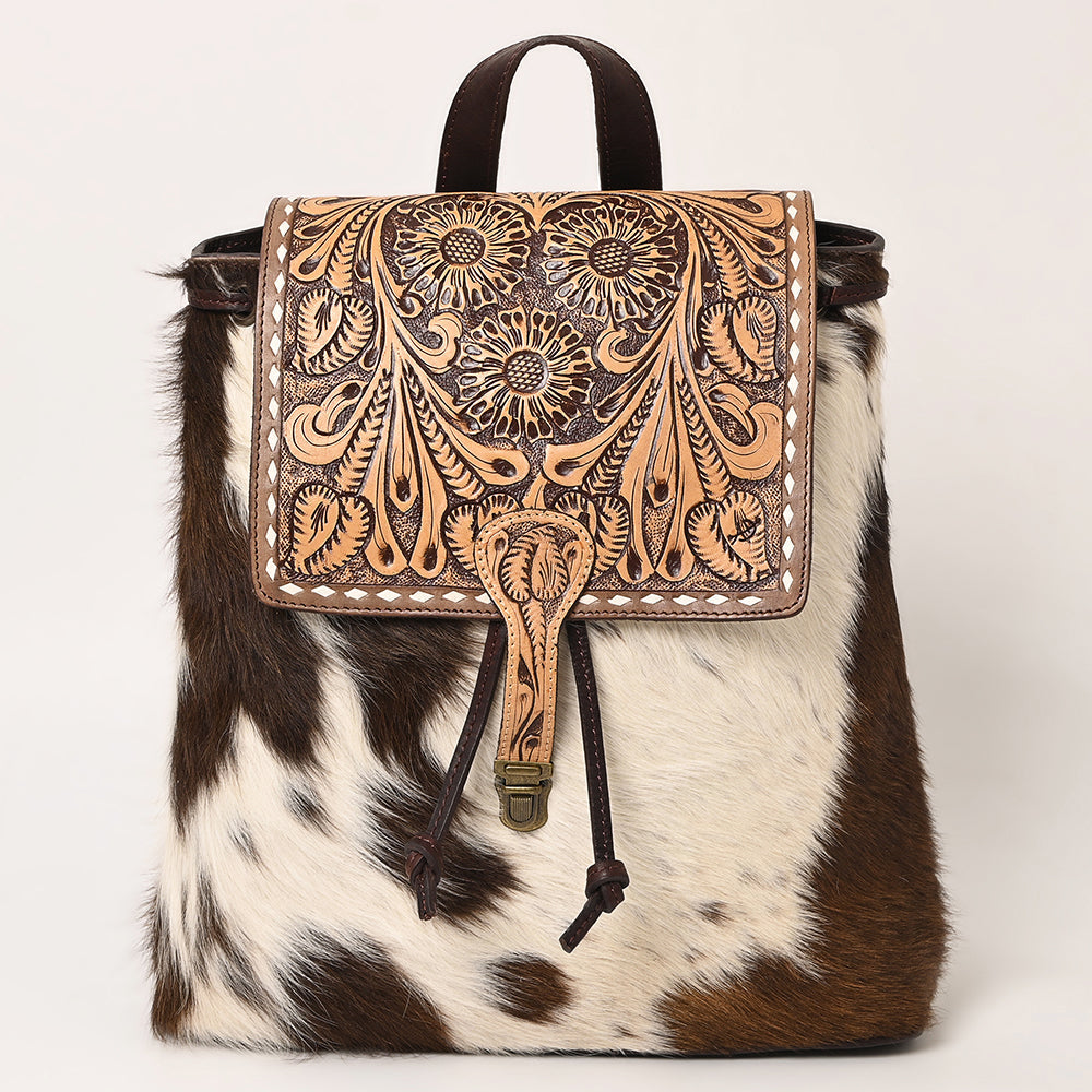 American Darling Hand-Tooled Hair-On Genuine Leather Bag