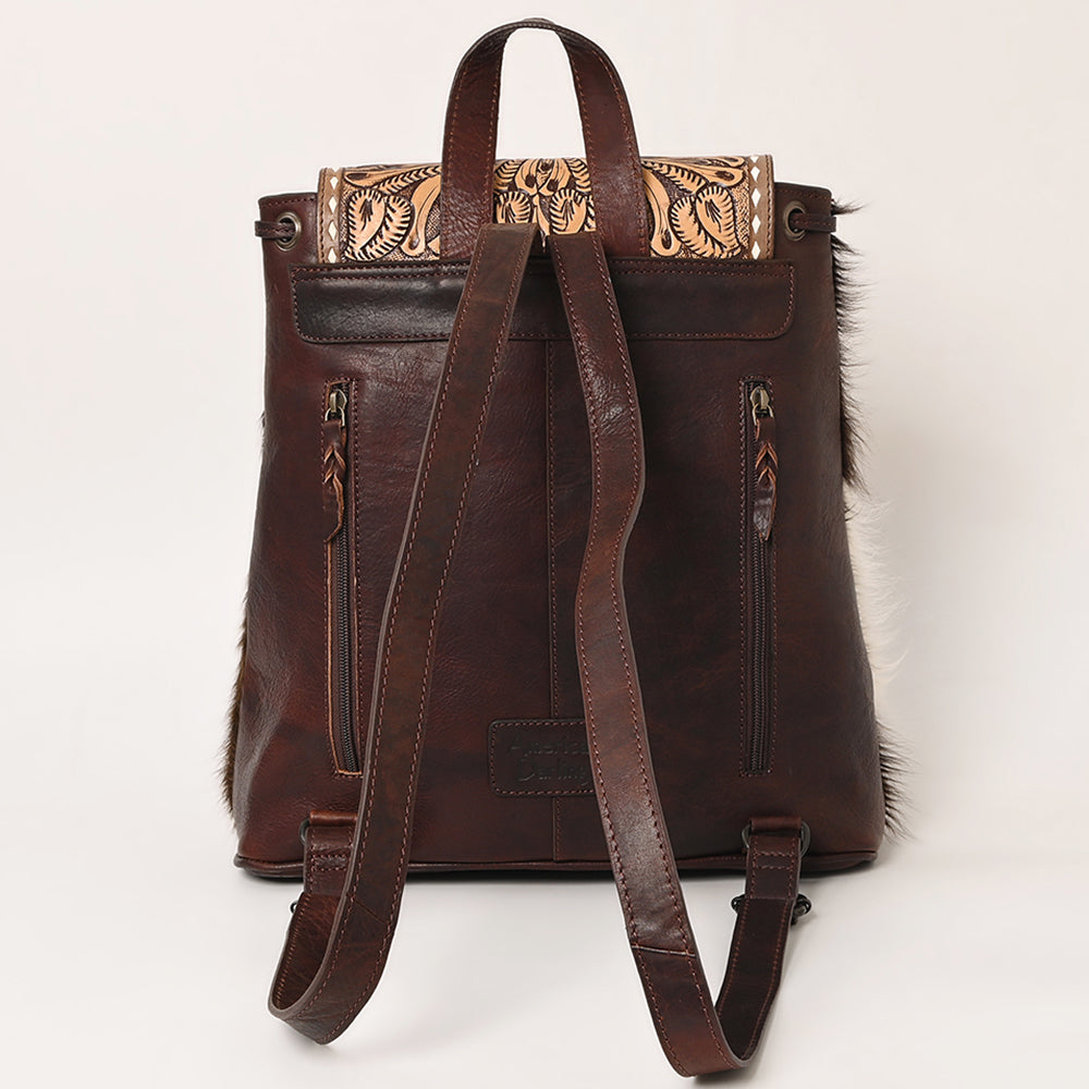 American Darling Hand-Tooled Hair-On Genuine Leather Bag