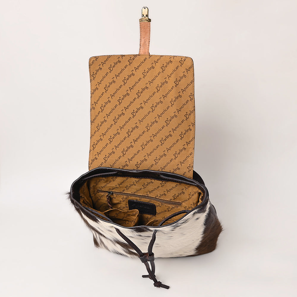 American Darling Hand-Tooled Hair-On Genuine Leather Bag
