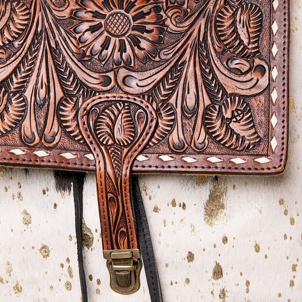 American Darling Hand Tooled Hair-On Genuine Leather