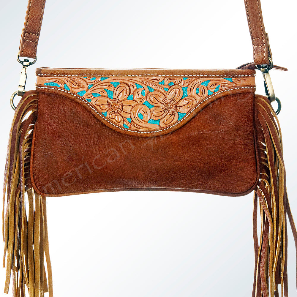American Darling Small Crossbody Hand Tooled Hair-On Genuine Leather