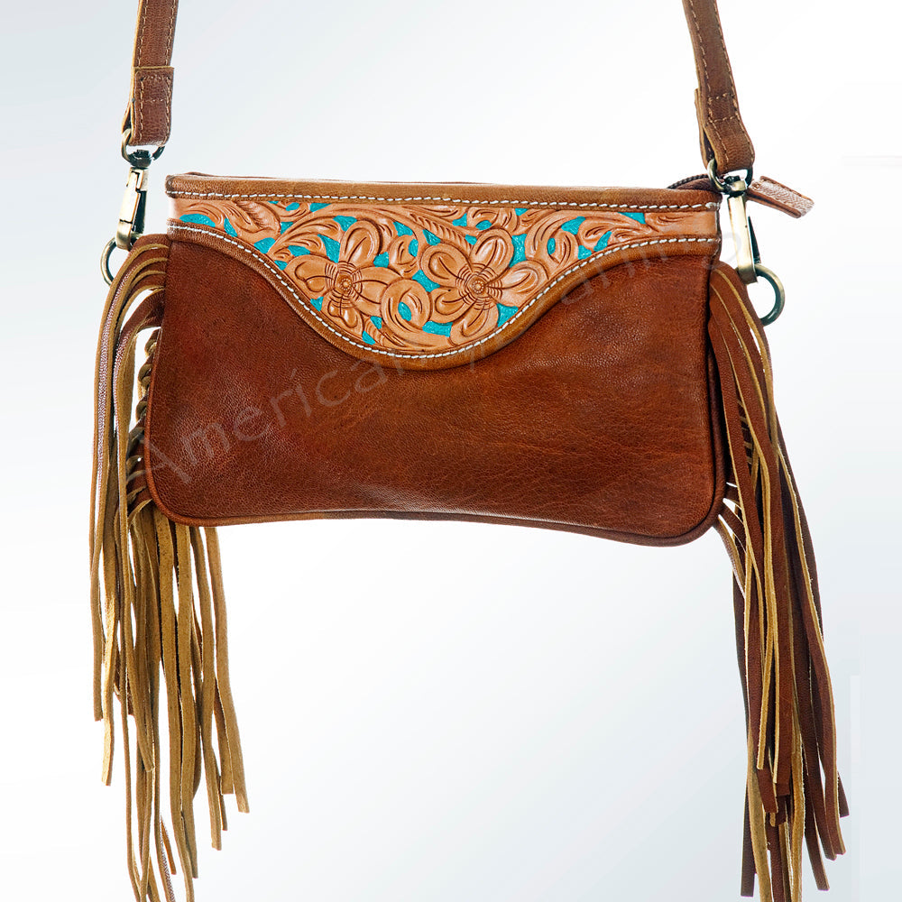 American Darling Small Crossbody Hand Tooled Hair-On Genuine Leather