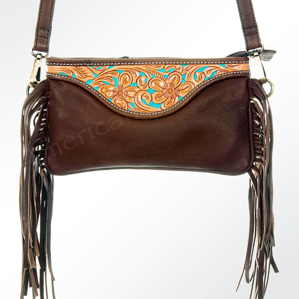 American Darling Small Crossbody Hand Tooled Hair-On Genuine Leather