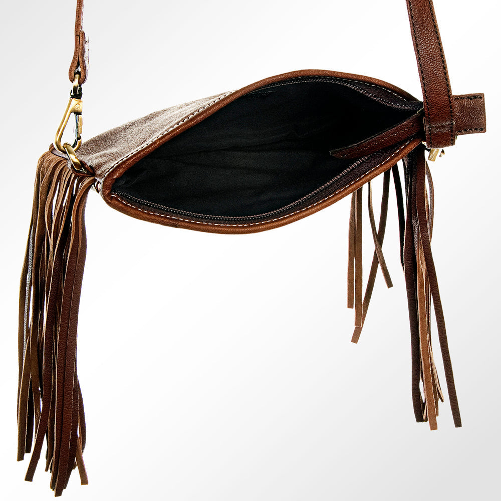 American Darling Small Crossbody Hand Tooled Hair-On Genuine Leather