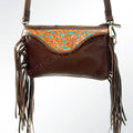 American Darling Small Crossbody Hand Tooled Hair-On Genuine Leather