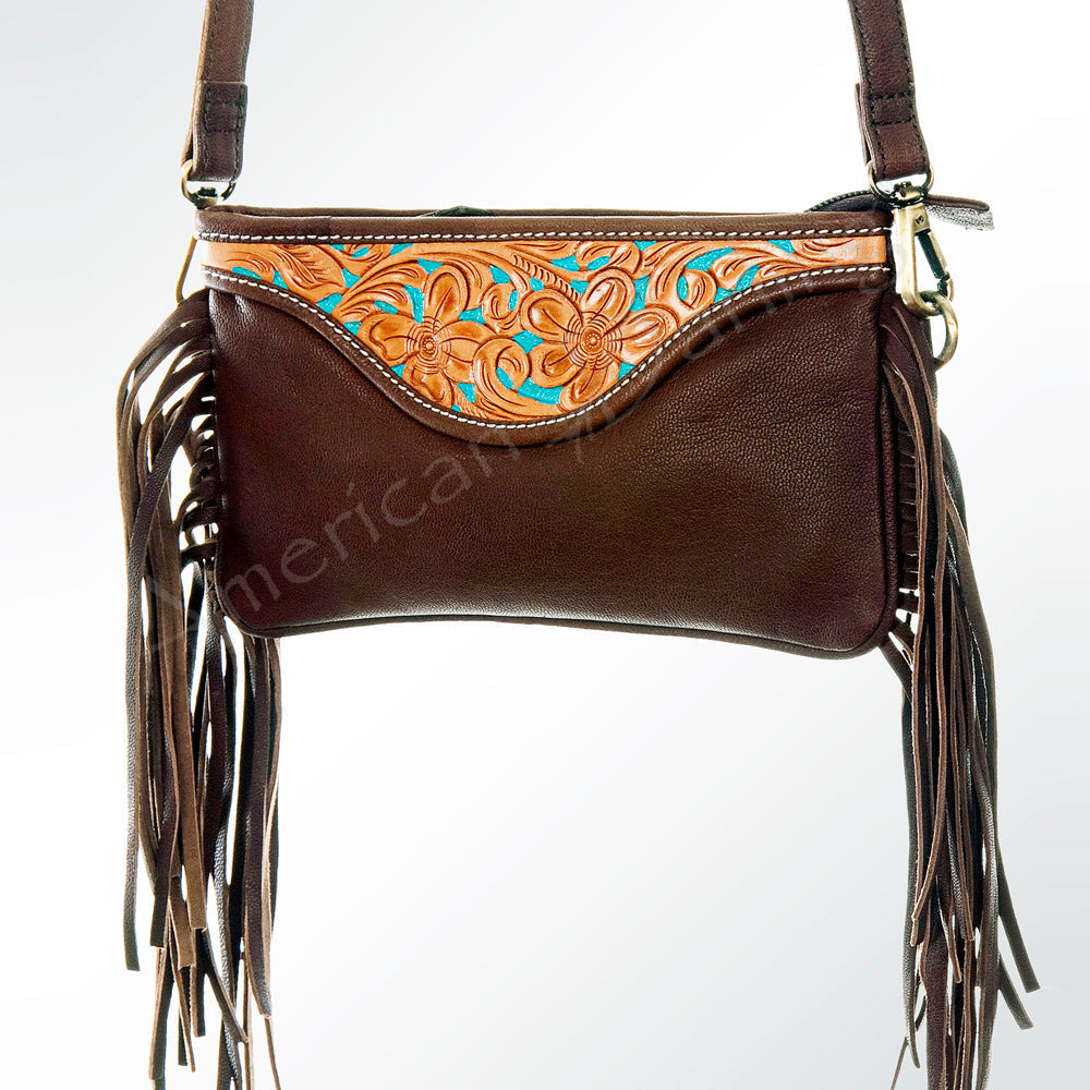 American Darling Small Crossbody Hand Tooled Hair-On Genuine Leather