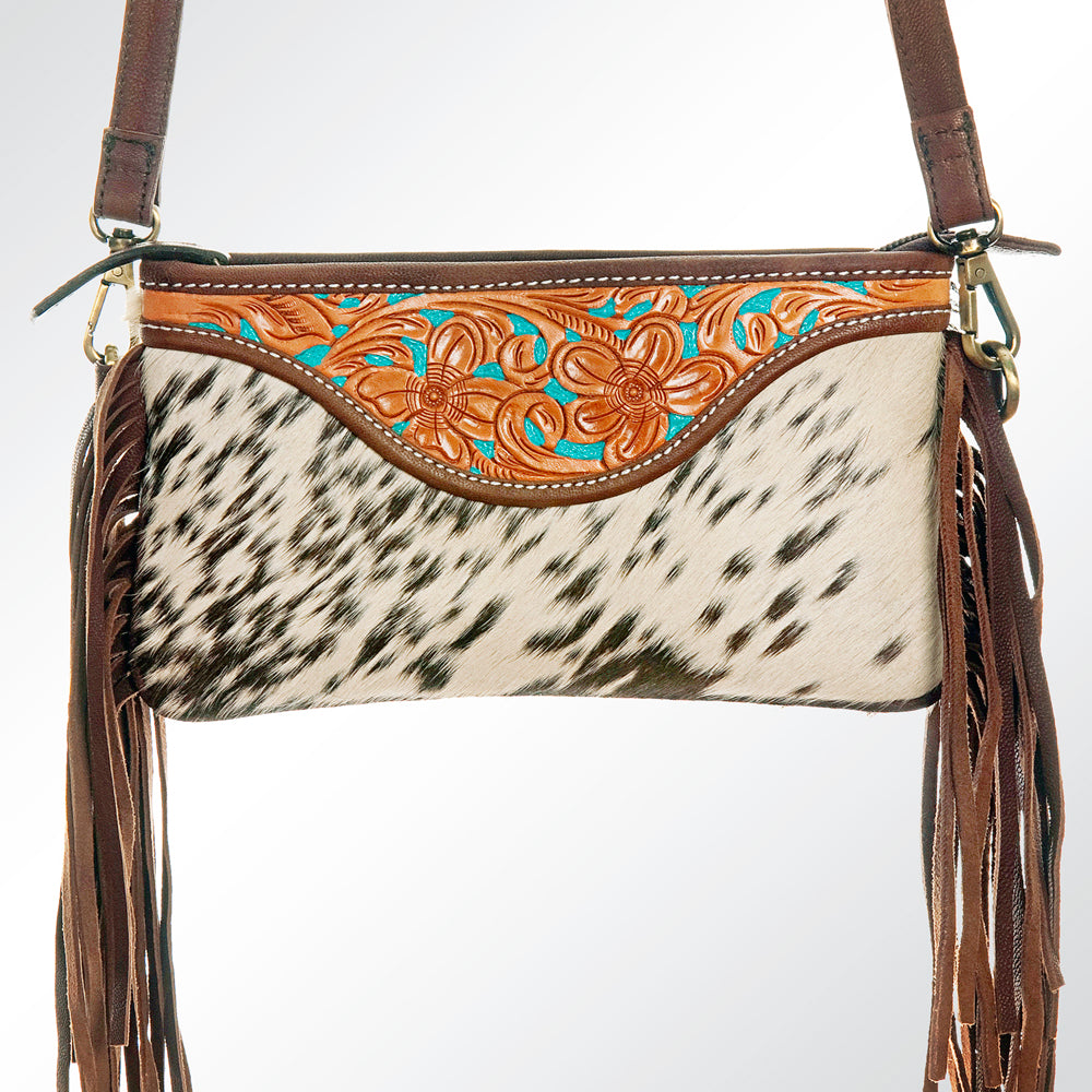 American Darling Small Crossbody Hand Tooled Hair-On Genuine Leather